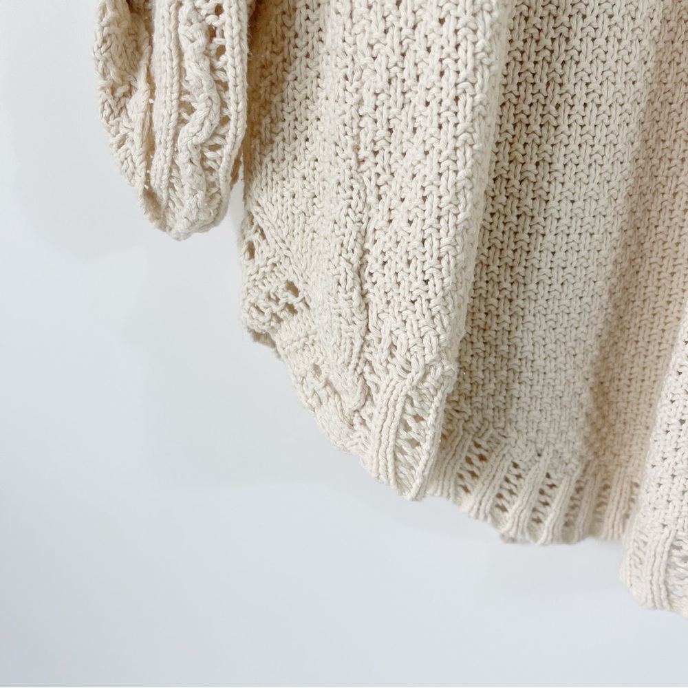 Anthropologie Angel of the North Silva Circle Cream Open Front Cardigan Size S - Picture 8 of 11